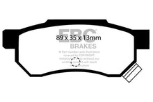 Load image into Gallery viewer, EBC 92-94 Acura Integra 1.7 Vtec Yellowstuff Rear Brake Pads Brake Pads - Performance EBC   
