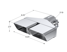 Load image into Gallery viewer, MBRP Universal Tip 8inx 2.375in ID Rectangle 2.5in O.D. inlet 8.25in length T304 Steel Tubing MBRP
