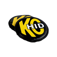 Load image into Gallery viewer, KC HiLiTES 8in. Round Soft Cover HID (Pair) - Black w/Yellow Brushed KC Logo Light Covers and Guards KC HiLiTES
