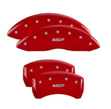 Load image into Gallery viewer, MGP 4 Caliper Covers Engraved Front &amp; Rear 18-19 Buick Regal Sportback Red Finish Silver Characters Caliper Covers MGP
