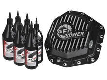 Load image into Gallery viewer, aFe AFE46-70382-WL aFe Power Rear Diff Cover Black w/Machined Fins 17-19 Ford 6.7L (td) Dana M300-14 (Dually) w/ Oil
