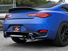 Load image into Gallery viewer, aFe AFE49-36133NM-L aFe POWER Takeda 2.5in 304 SS Axle-Back Exhaust w/ Blue Flame Tips 17-19 Infiniti Q60 V6-3.0L (tt)
