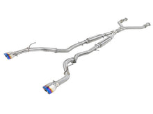 Load image into Gallery viewer, aFe AFE49-36134NM-L aFe POWER Takeda 2.5in 304 SS CB Exhaust w/ Blue Flame Tips 17-19 Infiniti Q60 V6-3.0L (tt)
