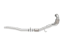 Load image into Gallery viewer, aFe AFE48-36411-1YC aFe Power Twisted Steel Down Pipe 3in 304 Stainless Steel w/ Cat 15-18 VW Golf R MKVII L4-2.0L (t)
