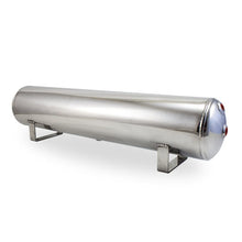 Load image into Gallery viewer, Air Lift ALF12955 Air Lift 4 Gal Alum Tank - (2) 1/4in (2) 3/8in End &amp; 1/4in Drain - 30in L X 6in D - Polished
