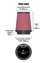 Load image into Gallery viewer, Airaid AIR700-462 Airaid Universal Air Filter - Cone 6 x 7-1/4 x 5 x 7
