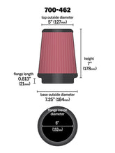Load image into Gallery viewer, Airaid AIR700-462 Airaid Universal Air Filter - Cone 6 x 7-1/4 x 5 x 7

