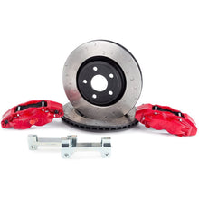 Load image into Gallery viewer, Alcon ALCBKF5459AX13 Alcon 07+ Jeep JK w/ 5x5.5in Hub 357x32mm Rotor 4-Piston Red Calipers Front Brake Upgrade Kit
