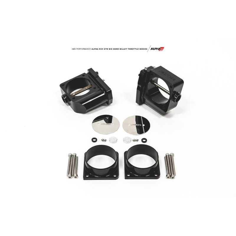 AMS AMSALP.07.08.0006-3 AMS Performance 2009+ GT-R R-35 Alpha CNC Big Bore Throttle Body Set w/ Standard Hose Flanges