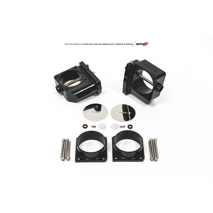 AMS AMSALP.07.08.0006-4 AMS Performance 2009+ GT-R R-35 Alpha CNC Big Bore Throttle Body Set w/ Vibrant HD Flanges