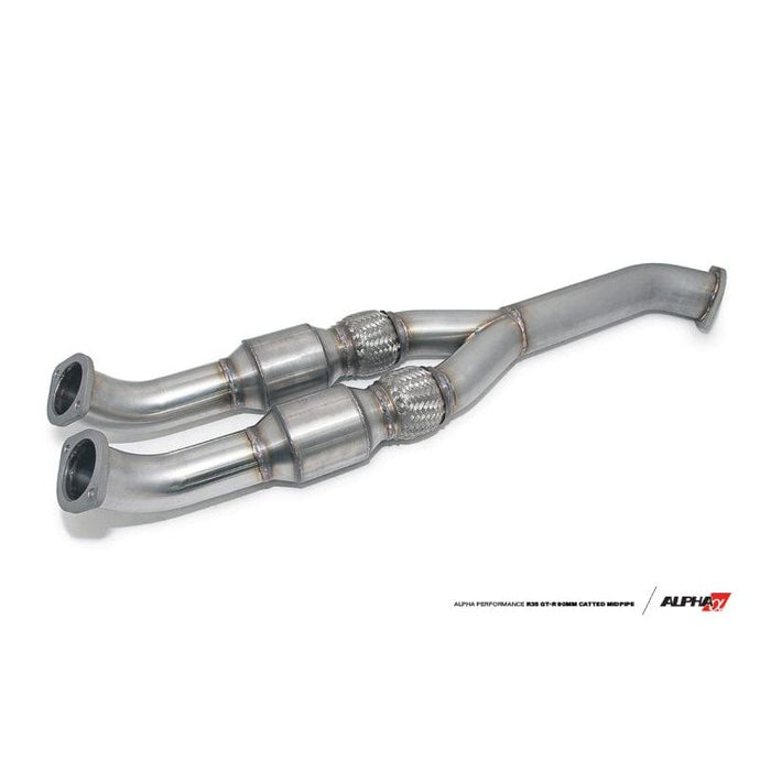 AMS AMSALP.07.05.0006-2 AMS Performance 2009+ Nissan GT-R R35 Alpha 90mm Midpipe w/GESI Cats - 76mm Exit