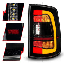 Load image into Gallery viewer, ANZO ANZ311472 ANZO 09-18 Dodge Ram 1500 Sequential LED Taillights Smoke Black w/Switchback Amber Signal

