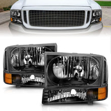 Load image into Gallery viewer, ANZO ANZ111080 ANZO 2000-2004 Ford Excursion Crystal Headlights Black
