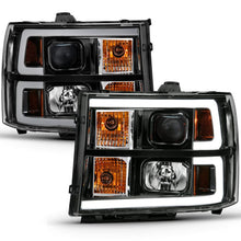 Load image into Gallery viewer, ANZO ANZ111482 ANZO 2007-2013 Gmc Sierra 1500 Projector Headlight Plank Style Black w/ Clear Lens Amber

