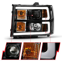 Load image into Gallery viewer, ANZO ANZ111482 ANZO 2007-2013 Gmc Sierra 1500 Projector Headlight Plank Style Black w/ Clear Lens Amber
