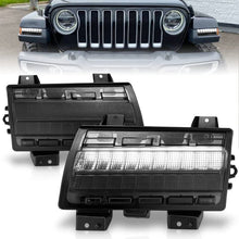 Load image into Gallery viewer, ANZO ANZ511087 ANZO 2018-2021 Jeep Wrangler LED Side Markers Chrome Housing Smoke Lens w/ Seq. Signal Low Config
