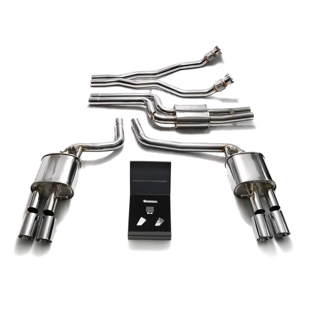 Armytrix Stainless Steel Valvetronic Catback Exhaust System | 2008-2016 Audi A5/S5 Coupe / Cabriolet B8 3.0L TFSI V6 Exhaust Armytrix Chrome Silver  