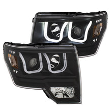 Load image into Gallery viewer, ANZO 2009-2014 Ford F-150 Projector Headlights w/ U-Bar Switchback Black w/ Amber Headlights ANZO
