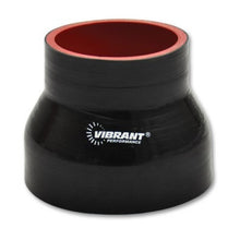 Load image into Gallery viewer, Vibrant 4 Ply Reducer Couper 3in ID x 3.75in ID x 3in Long - Black Silicone Couplers &amp; Hoses Vibrant
