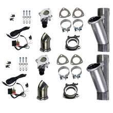 Load image into Gallery viewer, Granatelli 2.5in Aluminized Mild Steel Electronic Dual Exhaust Cutout w/Slip Fit &amp; Band Clamp Exhaust Cutouts Granatelli Motor Sports

