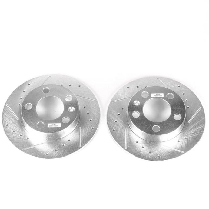 Power Stop 99-06 Audi TT Rear Evolution Drilled & Slotted Rotors - Pair Brake Rotors - Slot & Drilled PowerStop