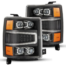 Load image into Gallery viewer, AlphaRex 04-15 Chevy 1500HD NOVA-Series LED Proj Headlights Black w/Activ Light/Seq Signal &amp; SB DRL Headlights AlphaRex
