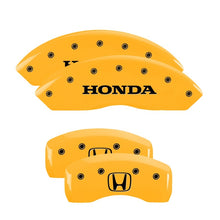 Load image into Gallery viewer, MGP 4 Caliper Covers Engraved Front Honda Rear H Logo Yellow Finish Black Char 2003 Honda Accord Caliper Covers MGP   

