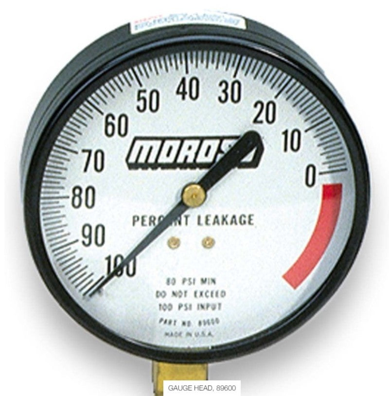 Moroso Cylinder Leakage Testing Gauge Head (Use w/Part No 89600/89601) Gauges Moroso