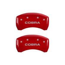 Load image into Gallery viewer, MGP Rear set 2 Caliper Covers Engraved Rear Cobra Red finish silver ch Caliper Covers MGP
