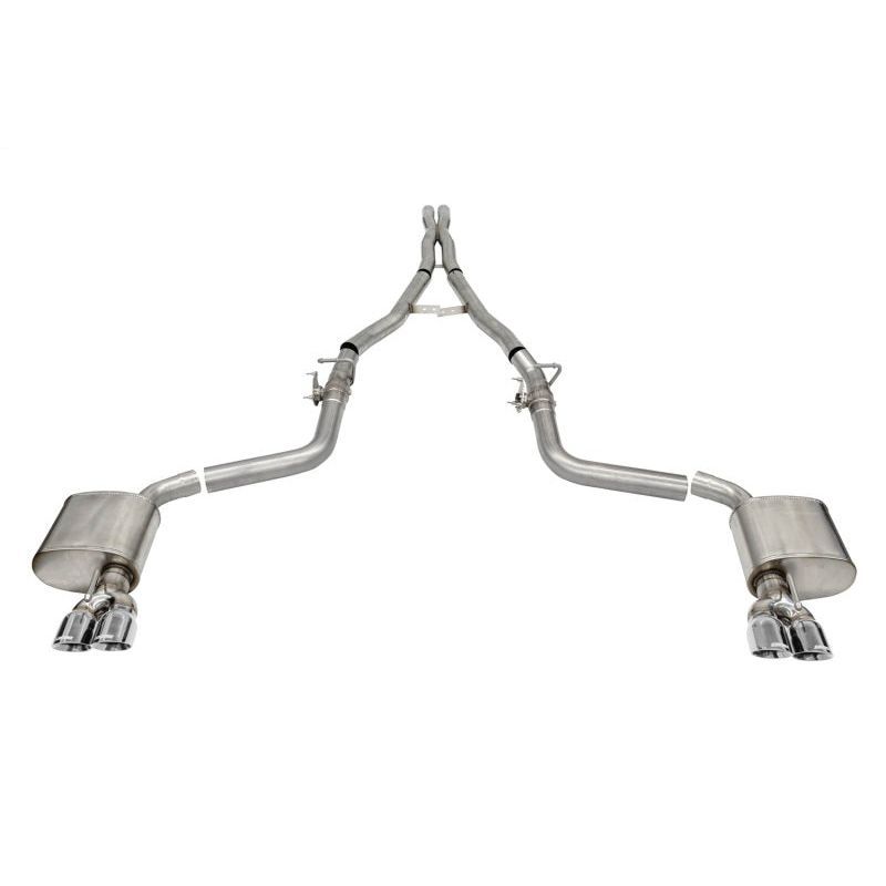 Corsa 15-23 Challenger SRT/Hellcat/Demon/Redeye 2.75in Valved CB DR Exit w/ Twin 3.5in Pol Pro Tips Catback CORSA Performance