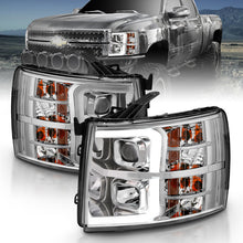Load image into Gallery viewer, ANZO 2007-2013 Chevy Silverado 1500 Projector Plank Style Chrome Amber Headlights ANZO
