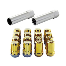 Load image into Gallery viewer, McGard SplineDrive Tuner 4 Lug Install Kit w/Locks &amp; Tool (Cone) M12x1.25 / 13/16 Hex - Gold (CS) Lug Nuts McGard
