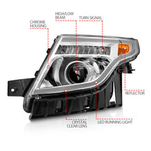 Load image into Gallery viewer, ANZO 11-15 Ford Explorer Projector Headlights w/ Light Bar Chrome Housing w/ Amber light Headlights ANZO
