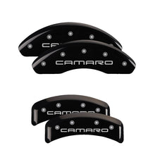 Load image into Gallery viewer, MGP 4 Caliper Covers Engraved Front &amp; Rear Cursive/Charger Yellow finish black ch Caliper Covers MGP
