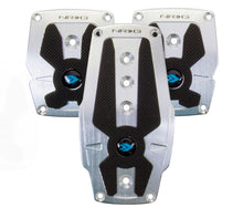 Load image into Gallery viewer, NRG Brushed Aluminum Sport Pedal M/T - Silver w/Black Rubber Inserts Pedal Covers NRG
