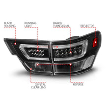 Load image into Gallery viewer, ANZO 11-13 Jeep Grand Cherokee LED Taillights w/ Lightbar Black Housing/Clear Lens 4pcs Tail Lights ANZO
