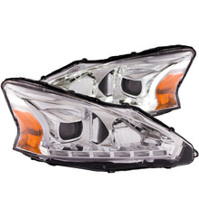 Load image into Gallery viewer, ANZO 2013-2014 Nissan Altima Projector Headlights w/ Plank Style Design Chrome Headlights ANZO
