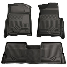 Load image into Gallery viewer, Husky Liners 08-10 Ford SD Super Cab WeatherBeater Combo Black Floor Liners (w/o Manual Trans Case) Floor Mats - Rubber Husky Liners
