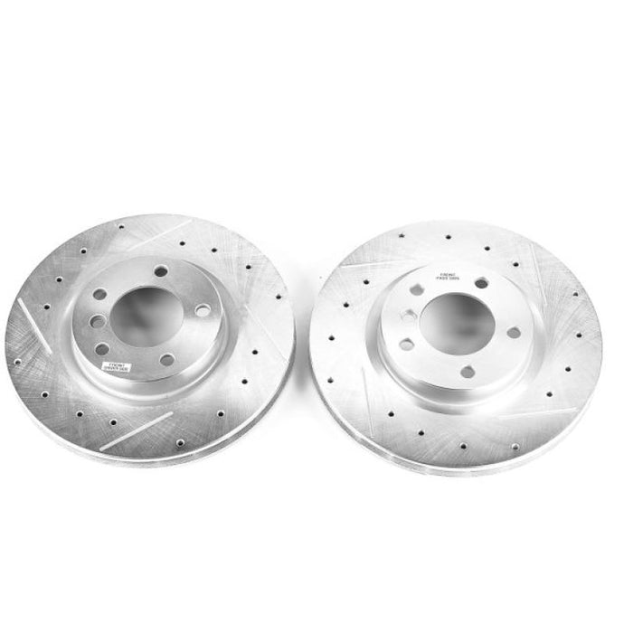 Power Stop 95-99 BMW M3 Front Evolution Drilled & Slotted Rotors - Pair Brake Rotors - Slot & Drilled PowerStop