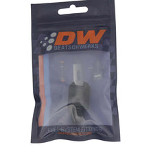 Load image into Gallery viewer, DeatschWerks 6AN Male Flare to 3/8in Female EFI Quick Connect Adapter - Anodized Matte Black Fuel Components Misc DeatschWerks

