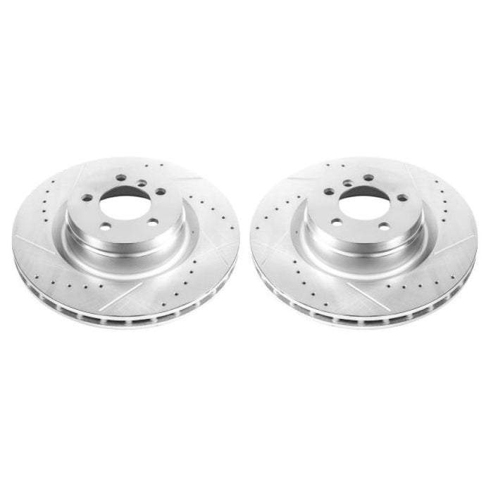 Power Stop 06-12 Land Rover Range Rover Front Evolution Drilled & Slotted Rotors - Pair Brake Rotors - Slot & Drilled PowerStop