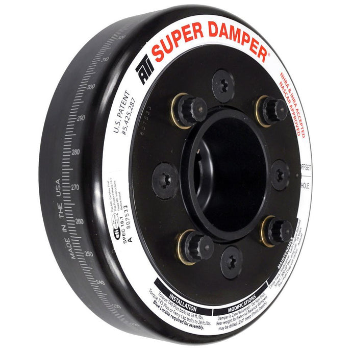 ATI Damper - 6.325in - Steel - Ford SB & 6 Cyl - 4 Bolt OEM - 3.35in Long - C-Timing - 3 Ring Crankshaft Dampers ATI