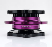Load image into Gallery viewer, NRG Quick Release SFI SPEC 42.1 - Shiny Black Body / Shiny Purple Ring Quick Release Adapters NRG
