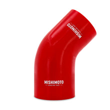 Load image into Gallery viewer, Mishimoto Silicone Reducer Coupler 45 Degree 3.5in to 4in - Red Silicone Couplers &amp; Hoses Mishimoto
