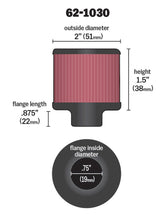 Load image into Gallery viewer, K&amp;N Steel Base Crankcase Vent Filter .75in Vent OD x 2in OD x 1.5in Height Air Filters - Universal Fit K&amp;N Engineering   

