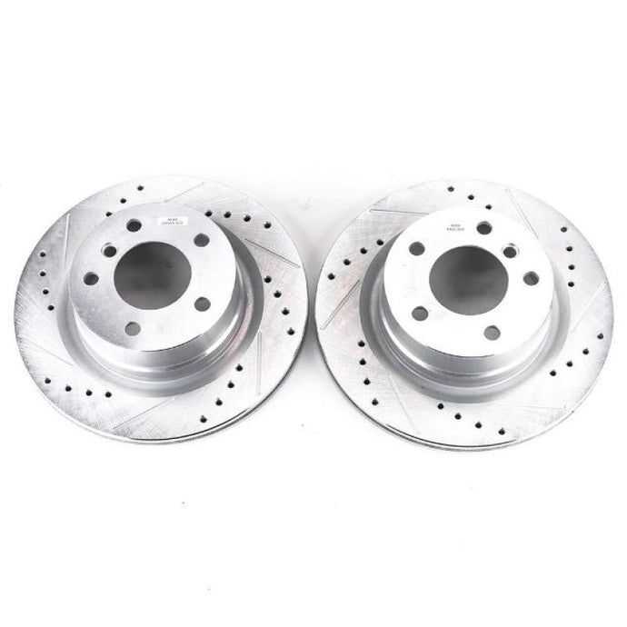 Power Stop 08-13 BMW 128i Rear Evolution Drilled & Slotted Rotors - Pair Brake Rotors - Slot & Drilled PowerStop