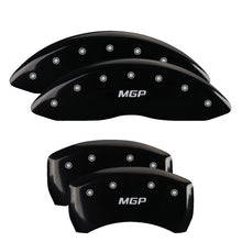 Load image into Gallery viewer, MGP 4 Caliper Covers Engraved Front &amp; Rear MGP Black Finish Silver Char 2019 Chevrolet Malibu Caliper Covers MGP
