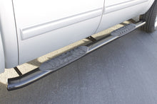 Load image into Gallery viewer, Lund 01-13 Chevy Silverado 1500 Crew Cab 5in. Oval Curved Steel Nerf Bars - Black Nerf Bars LUND
