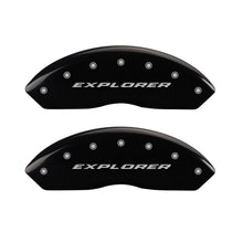 Load image into Gallery viewer, MGP 4 Caliper Covers Engraved Front &amp; Rear Explorer Black finish silver ch Caliper Covers MGP
