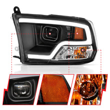 Load image into Gallery viewer, ANZO 09-18 Dodge Ram 1500 Plank Style Projector Headlights Black w/ Halo Headlights ANZO
